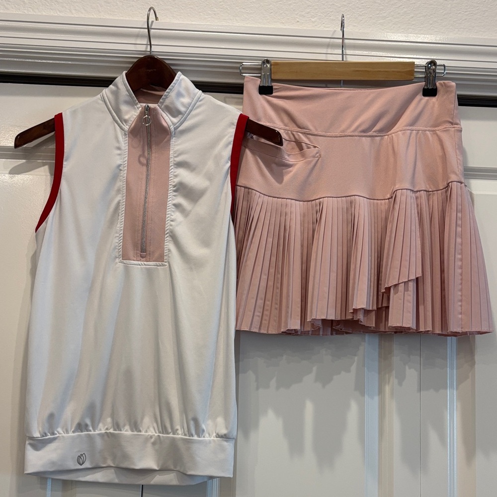 Stylish Pink Pleated Women's Skirt
